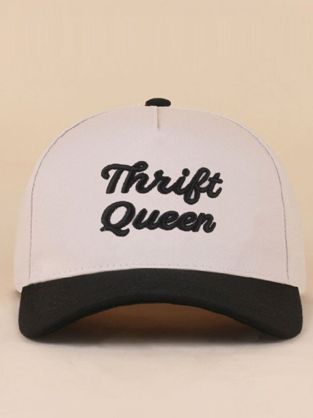 Zenana Thrift Queen Canvas Snapback Baseball Hat in Black